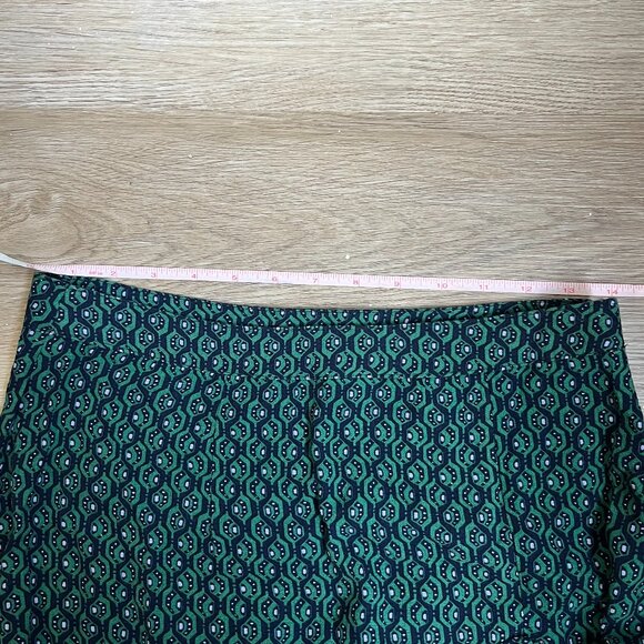 Free People NWT Green and Blue Geometric Pattern Ruffle Skirt Sz 2 - Picture 8 of 8
